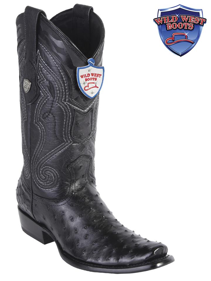 MEN'S WILD WEST BOOTS 2790305 OSTRICH DUBAI BOOT BLACK | Rugged Cowboy