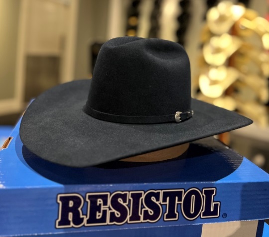 Photo of the Resistol 6x Midnight Dark Navy Beaver Felt Cowboy Hat.