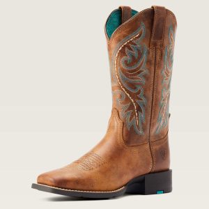 Ariat Round Up Back Zip Western Boots. Photo of the Ariat Round Up Back Zip boots.