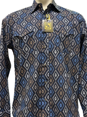 D&A Black/blue Aztec Print