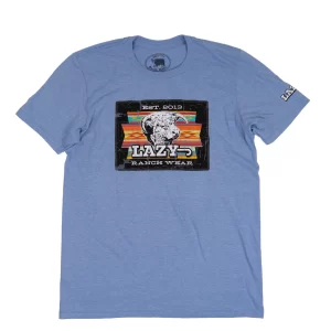 Lazy J Ranch Cowpoke Short Sleeve T-Shirt - Blue
