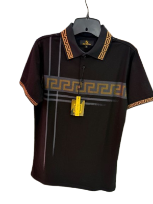 D&A Polo Black print collar