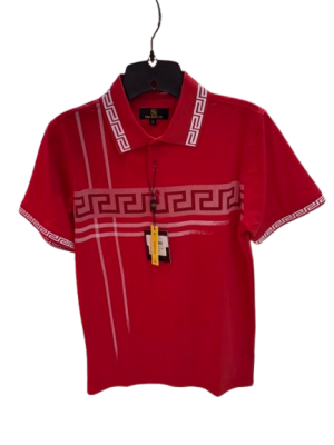 D&A Polo Red print collar
